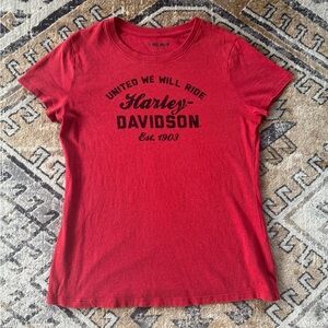 Harley-Davidson Red Tee with Black Print